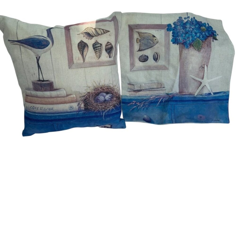 Beachy Sea Ocean themed one pillow one corresponding pillow cover NEW